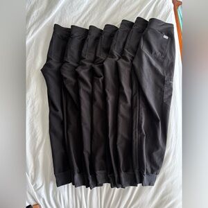 13 pairs of black Figs brand scrub pants (variety of styles)